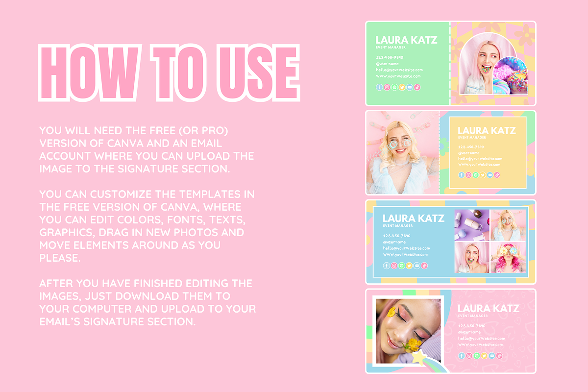 Bright Email Signature Template, an Email Template by SunshineStudioBoutique (Photo 3 of 9)