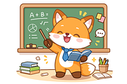 Cartoon Fox Teaching, an Animal Illustration by Artpon Illustration (Thumbnail 1 of 3)