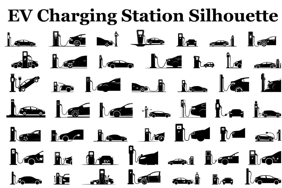 Electric Vehicle Charging Silhouette, a Graphic by musafir_fashion (Photo 1 of 22)