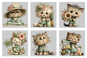 Whimsical Summer Cat Clipart PNG, an Illustration by Black Bird Studio (Thumbnail 3 of 5)