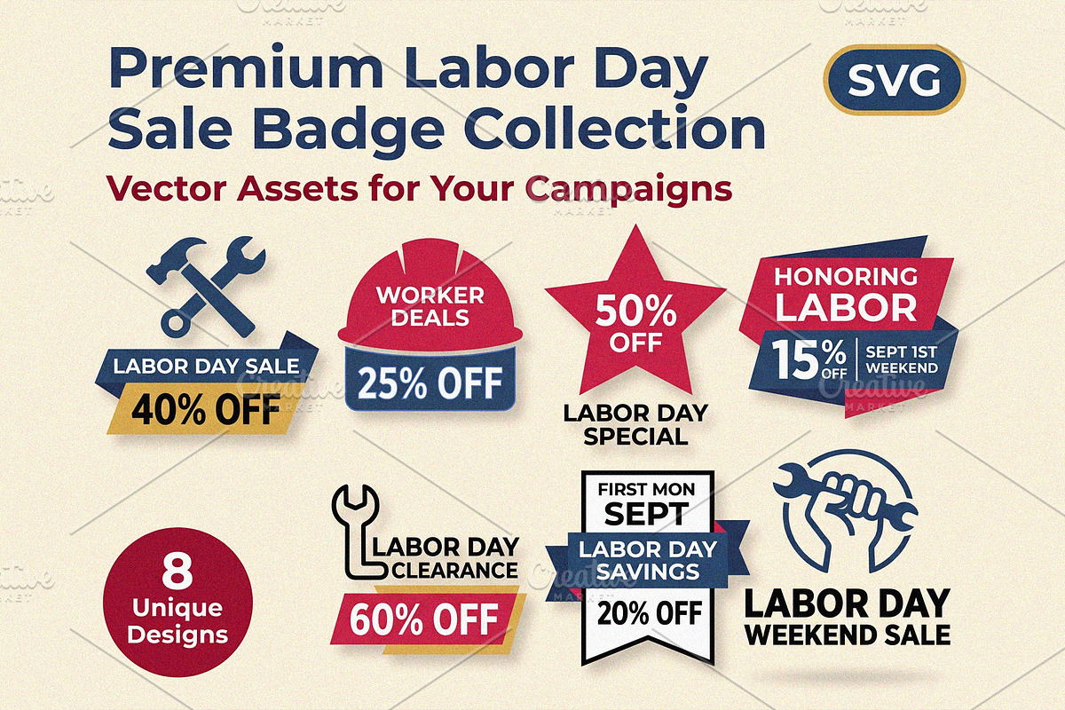 Labor Day Sale Badge SVG Collection, an Object Graphic by NH graphic (Photo 1 of 3)