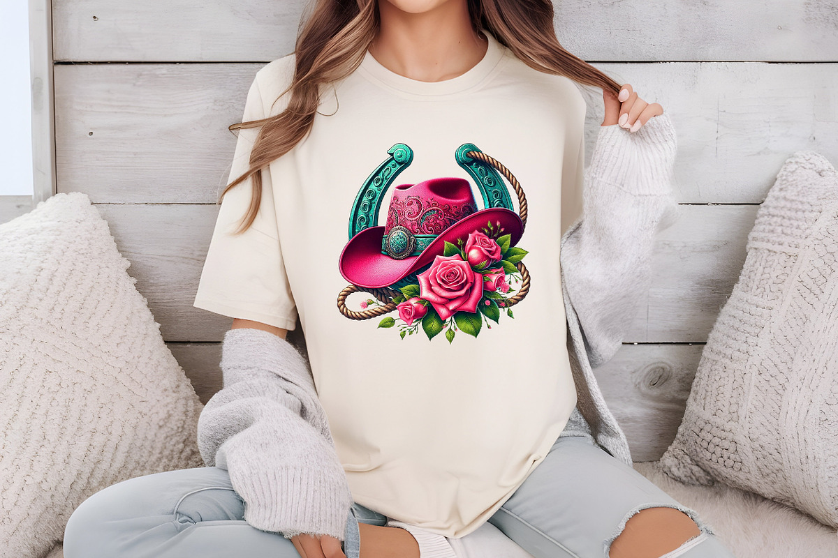 Cowgirl Hat and Roses PNG, an Illustration by Libby Wishes (Photo 3 of 6)