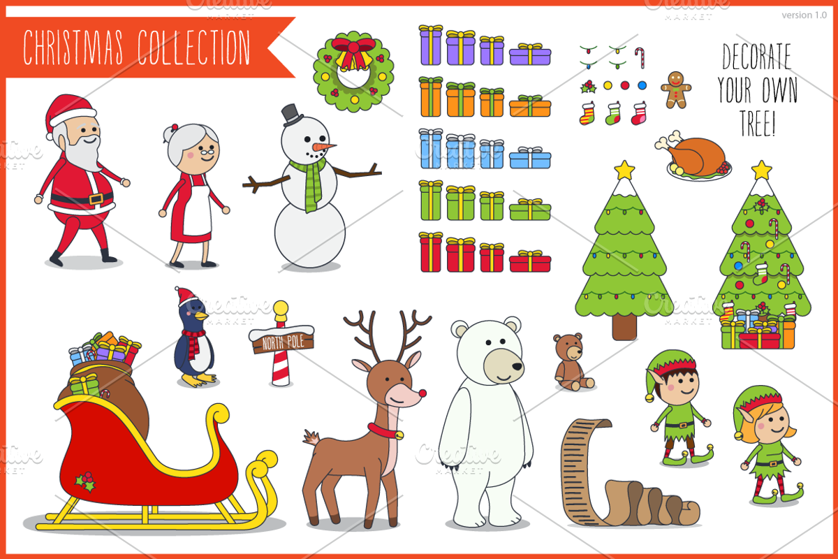 Characters: Christmas Collection, an Illustration by Glimy (Photo 1 of 3)