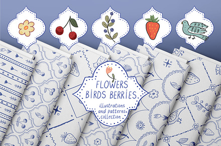 Flowers Birds Berries