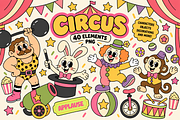 Vintage Circus Clipart Collection, a Decorative Illustration by Alina Sh (Thumbnail 1 of 10)