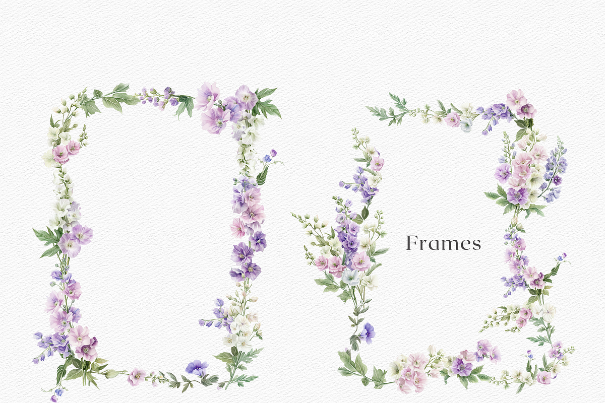 Watercolor Delphinium Bouquet, a Decorative Illustration by ThaismotaCreativeCo (Photo 6 of 10)