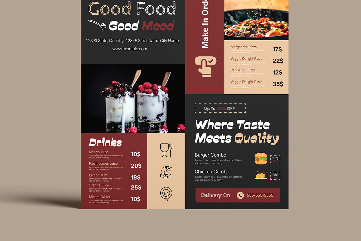 Food Menu Template Design, a Flyer Template by MightyDesign (Photo 5 of 8)