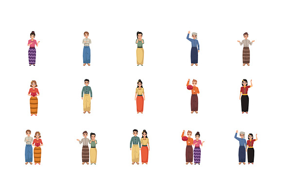 Myanmar People Icon Set preview 2