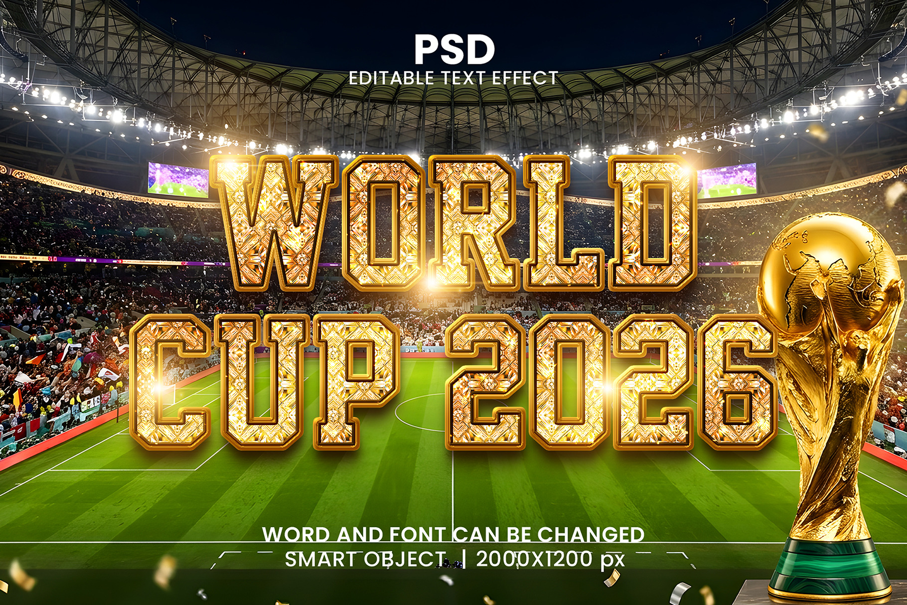FIFA World Cup Luxury 3d Text Effect, a Layer Style Add-On by bdrobin