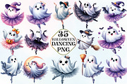 Halloween Ghost Dancing Ballerina, an Illustration by CraftArtStudio (Thumbnail 1 of 6)