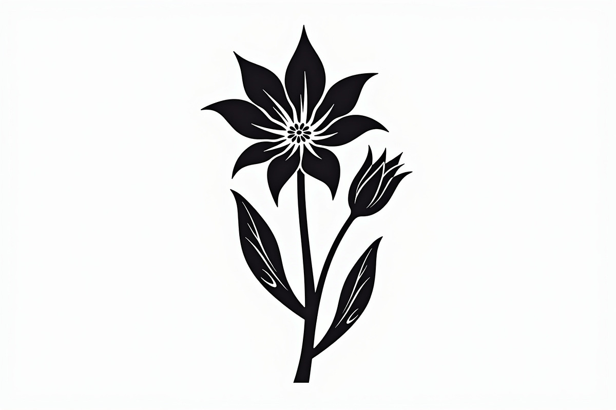 Modern Black Flower Design, an Illustration by jahid234 (Photo 9 of 21)