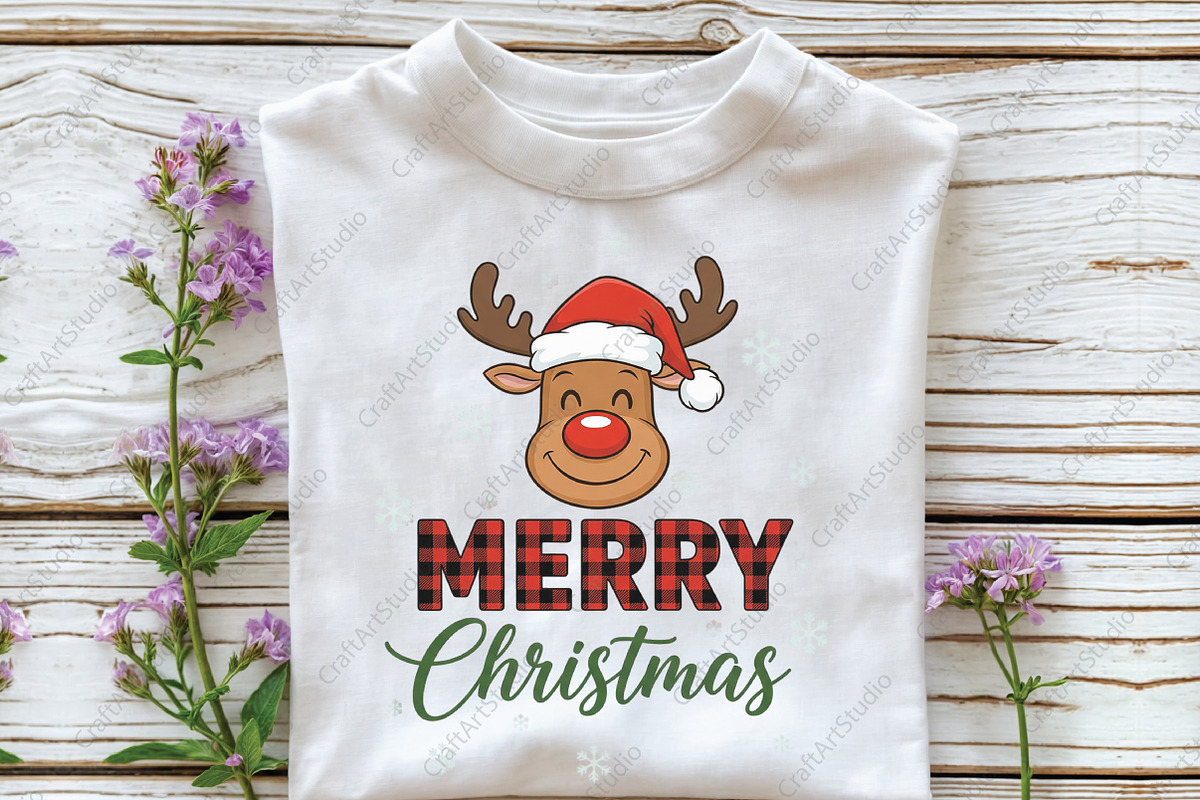 Reindeer Merry Christmas PNG, an Illustration by CraftArtStudio (Photo 3 of 4)