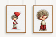 Quirky Valentine Boy Clipart, an Illustration by Libby Wishes (Thumbnail 3 of 7)