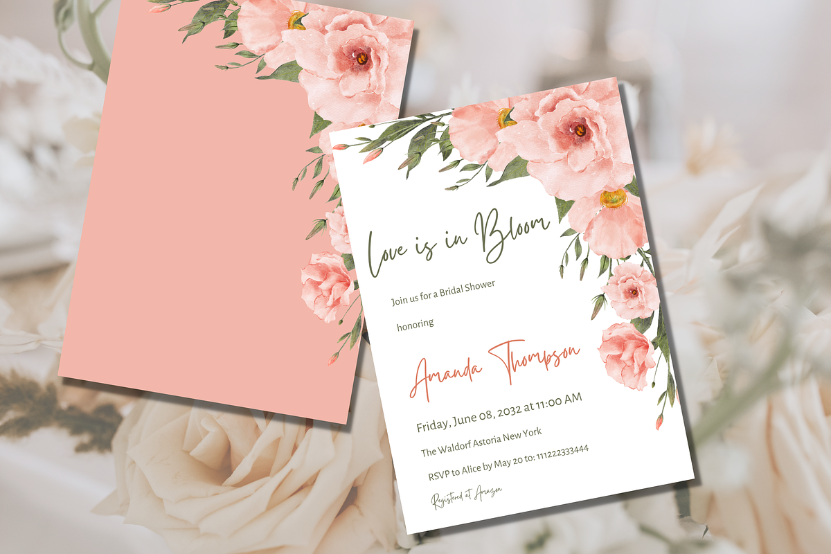 Love in Bloom Bridal Shower Invite, an Invitation Template by Patterndigitpics (Photo 2 of 5)