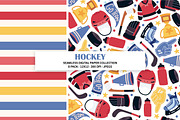 Ice Hockey Digital Seamless Patterns, a Pattern Graphic by Alanna Messina Design Co (Thumbnail 2 of 8)