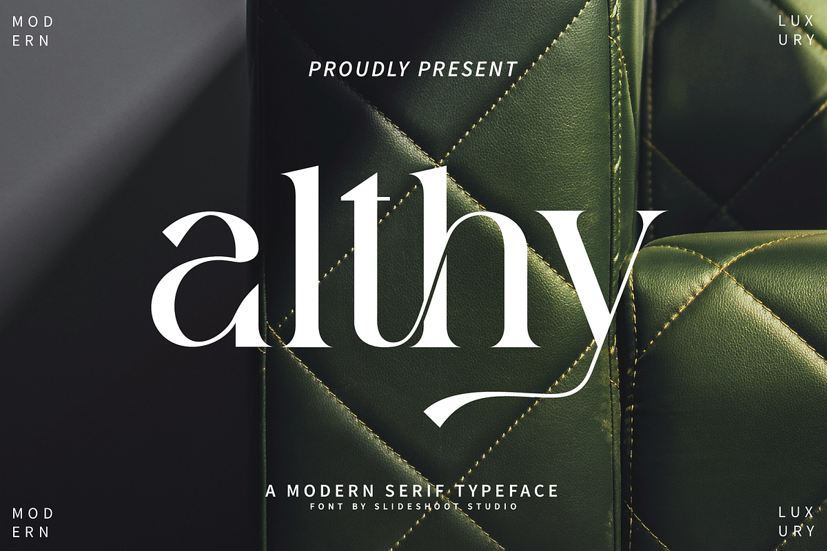Althy - Modern Serif Typeface, a Serif Font by Idea Studio (Photo 1 of 12)