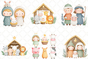Christmas Nativity ClipArt Cute Anim, an Illustration by Black Bird Studio (Thumbnail 6 of 6)