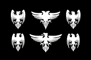 Set of heraldic eagles