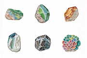 Gemstones Watercolor Package, an Illustration by DreamCafeArt (Thumbnail 4 of 7)