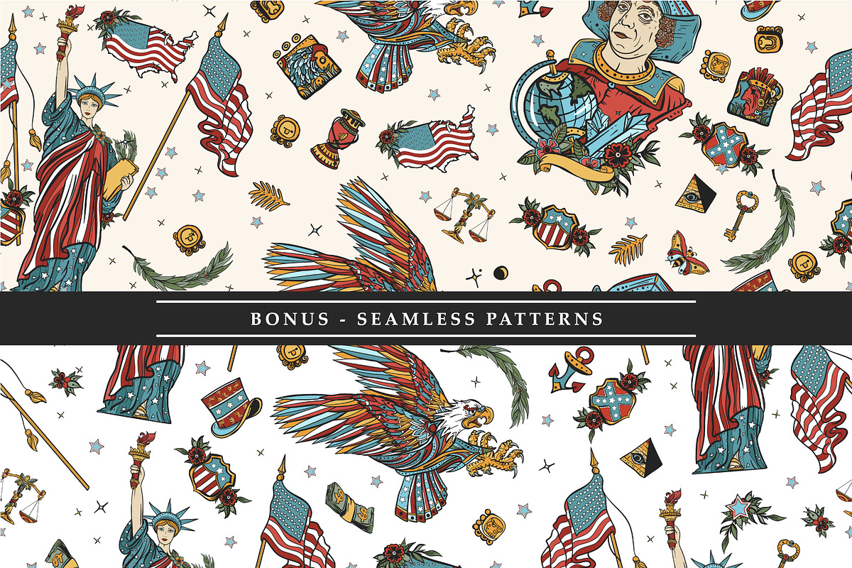 USA old school tattoo, a Background Graphic by intueri (Photo 5 of 8)