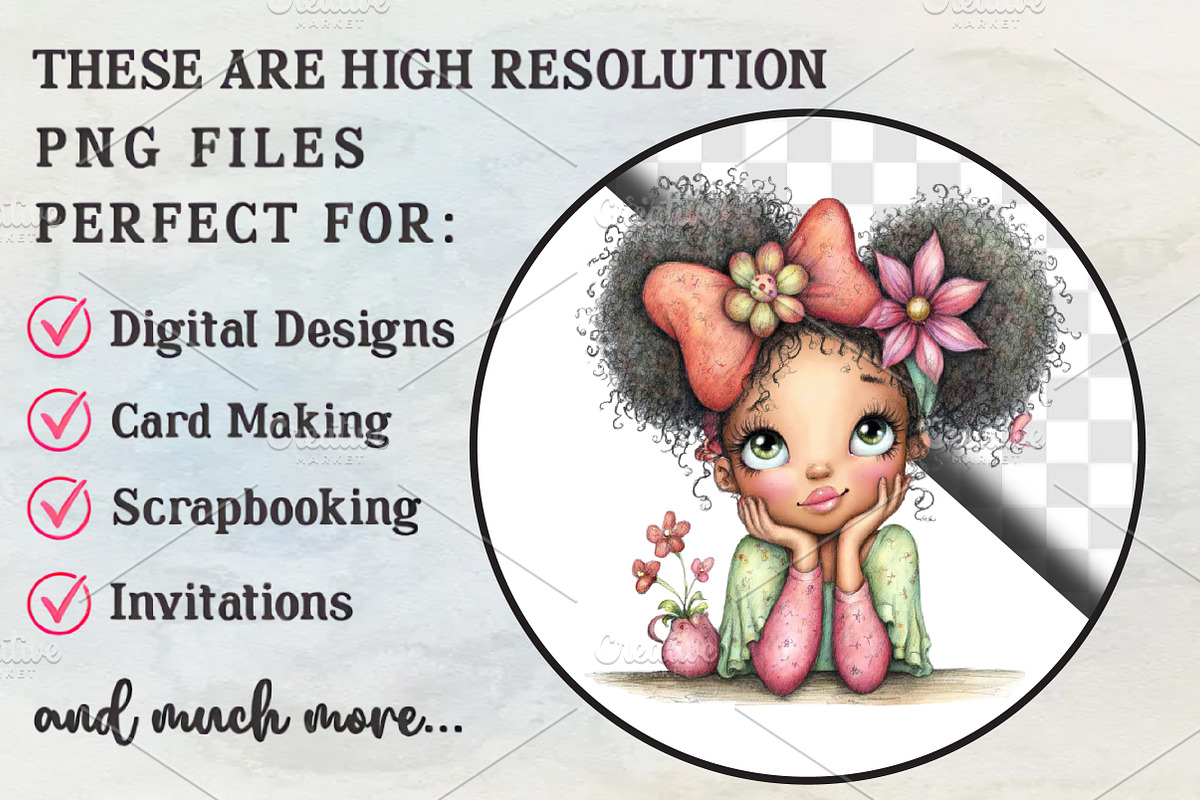 Melanin Queen Clipart Bundle, a Person Illustration by RobertsArt (Photo 2 of 5)