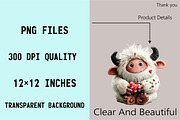 Watercolor Valentine Cute Yeti Clipa, an Illustration by SVGArt (Thumbnail 6 of 7)