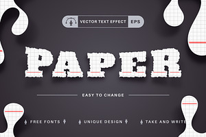 Torn Paper - Editable Text Effect