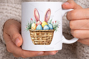 Watercolor Easter Basket Clipart PNG, an Illustration by Canvas Craft (Thumbnail 5 of 7)