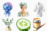 Watercolor Spa Day Clipart Bundle, an Illustration by Craft Nest (Thumbnail 4 of 6)