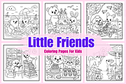 Little Friend Coloring Page For Kids, an Animal Illustration by Coco Bloom (Thumbnail 1 of 3)