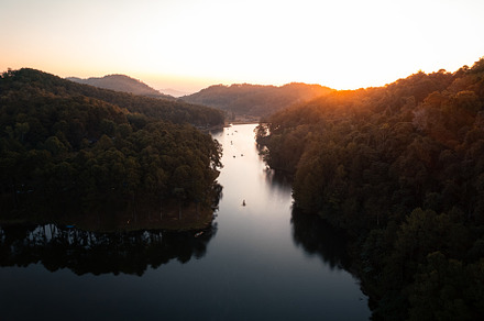 Beatiful high angle view nature lake and forest in the morning,P, a Nature Photo by Art Rachen