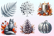 Silver Autumn Clipart., a Graphic by CitraGraphics (Thumbnail 3 of 4)