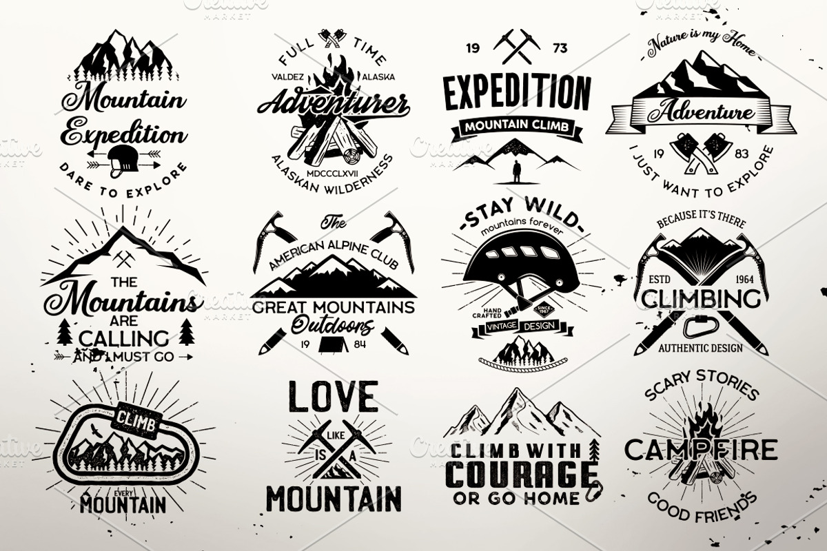 Mountain Expedition Logos Badges Set, a Branding & Logo Template by JeksonGraphics (Photo 2 of 10)