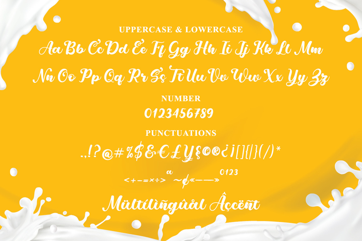 Milkshake Scriptsweet, a Script Font by Almeera Std (Photo 2 of 12)