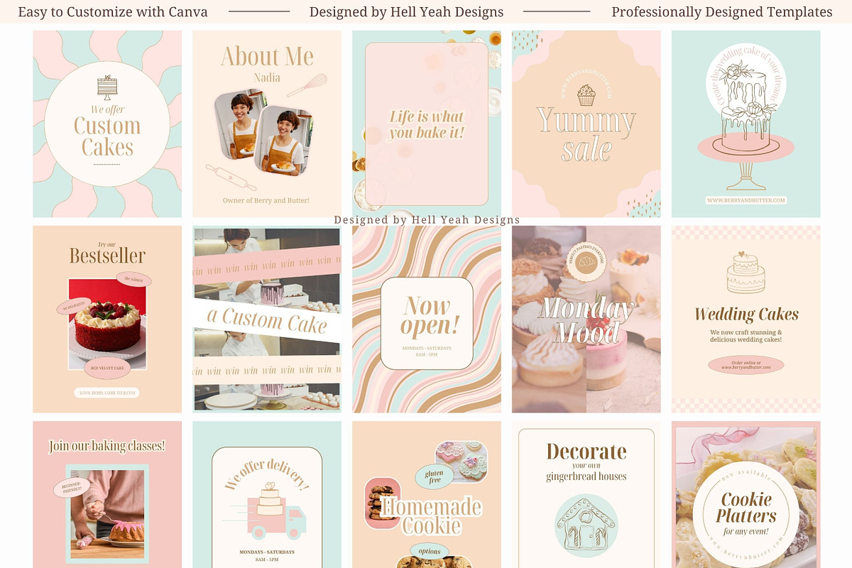 Boutique Bakery Instagram Templates, a Social Media Template by Hell Yeah Designs (Photo 11 of 12)