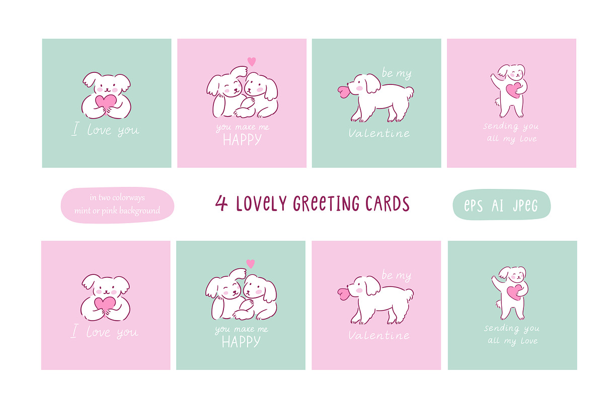 Naive dog love clipart, an Object Graphic by Alenkakarabanova (Photo 6 of 10)