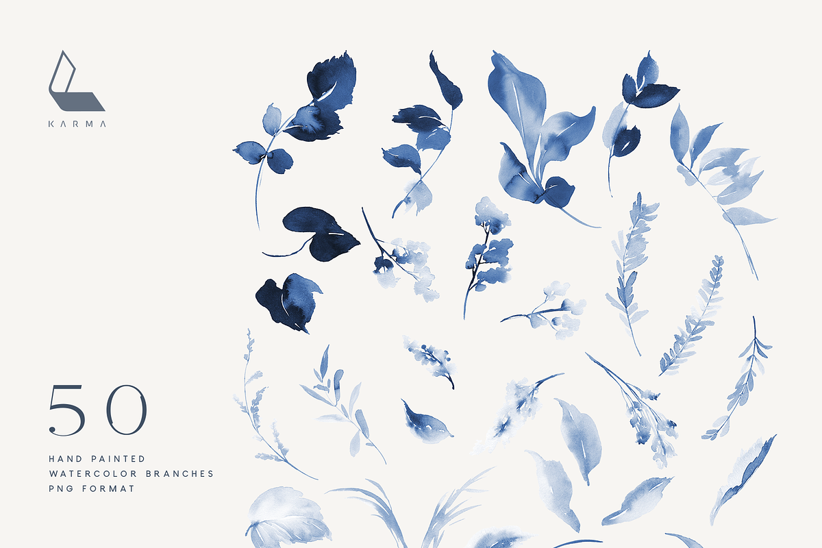 Dusty Blue Floral Wedding Set, an Illustration by Karma (Photo 13 of 16)