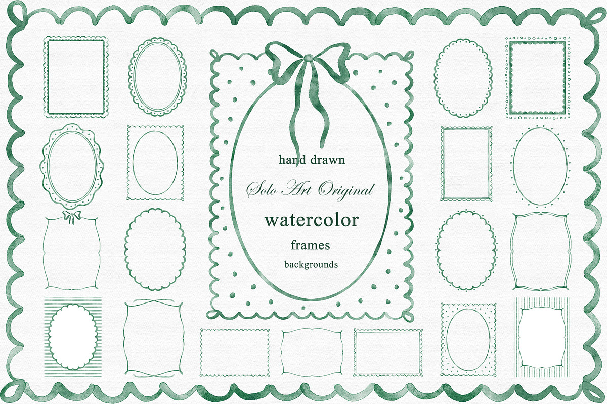Watercolor Whimsical Green Frams, an Object Graphic by Solo Art Original (Photo 1 of 12)
