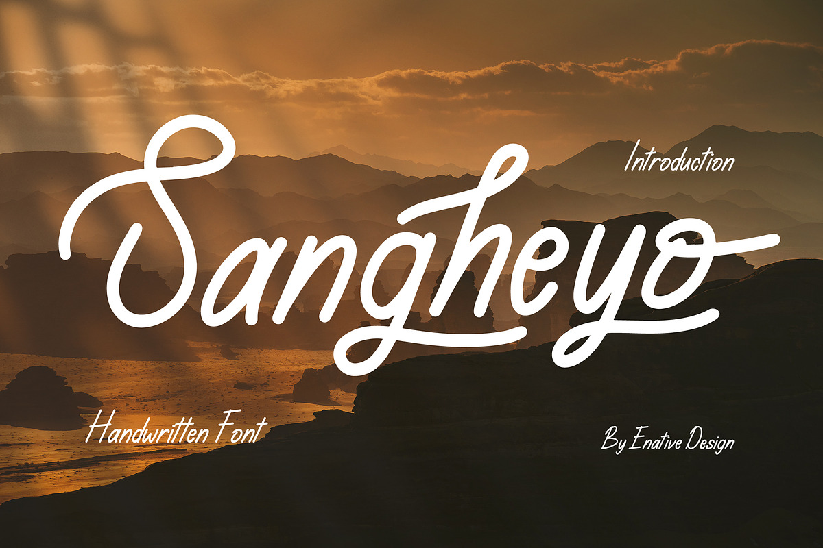Sangheyo - Handwritten Font, a Handwritten Font by ENATIVE (Photo 1 of 5)