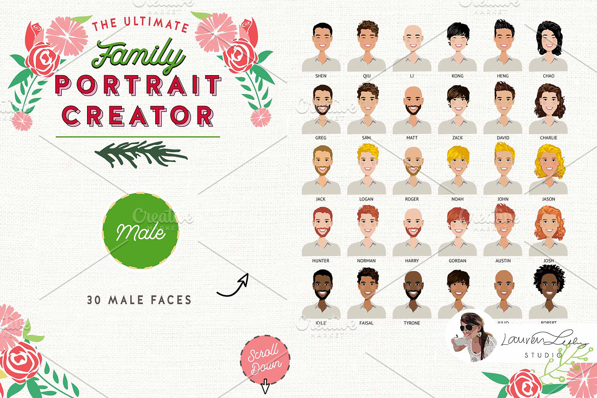 Christmas - Family Portrait Creator, an Illustration by Lauren Lesley Studio (Photo 5 of 14)