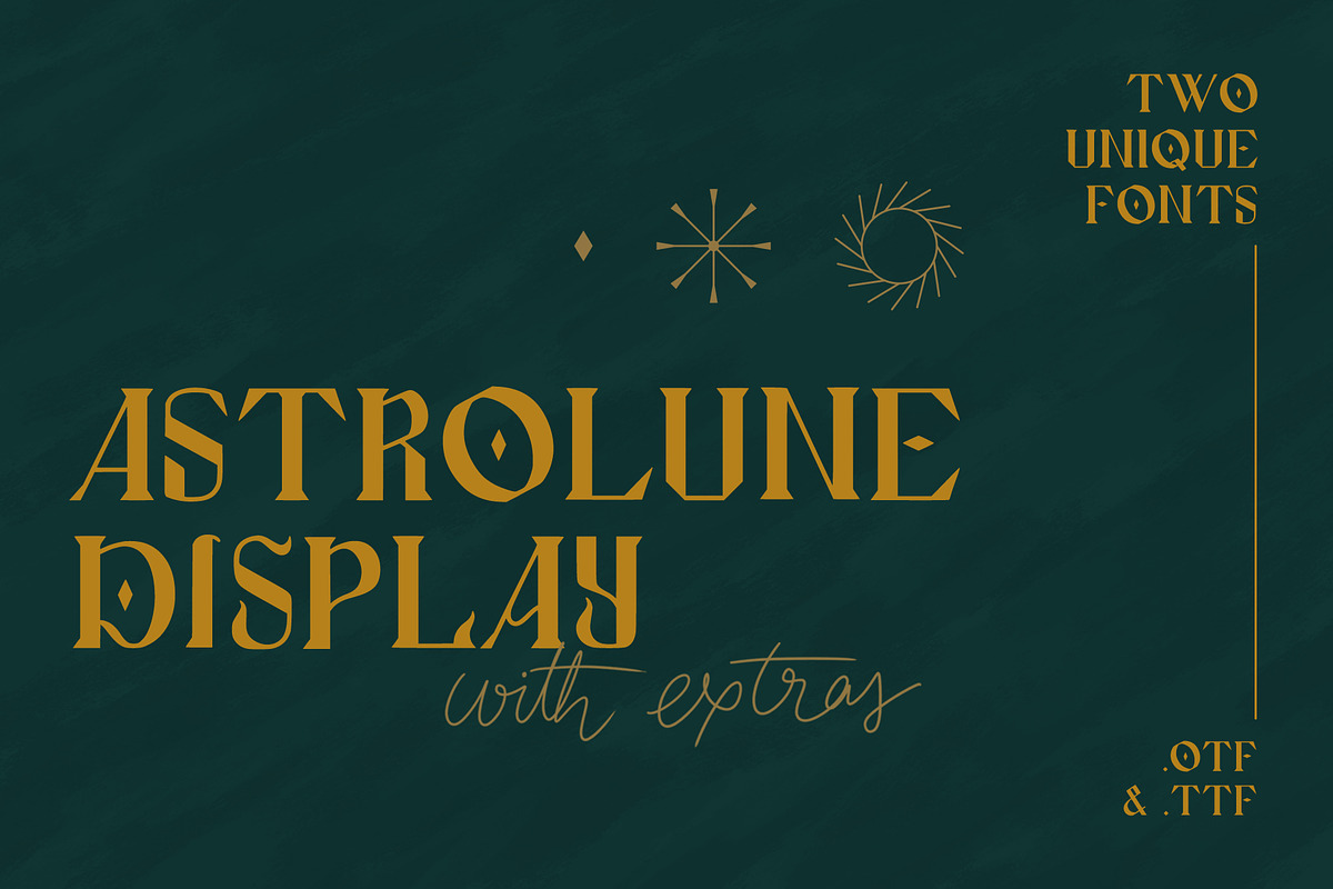 Astrolune Display - Fonts + extras, a Serif Font by Carole Chevalier (Photo 1 of 11)