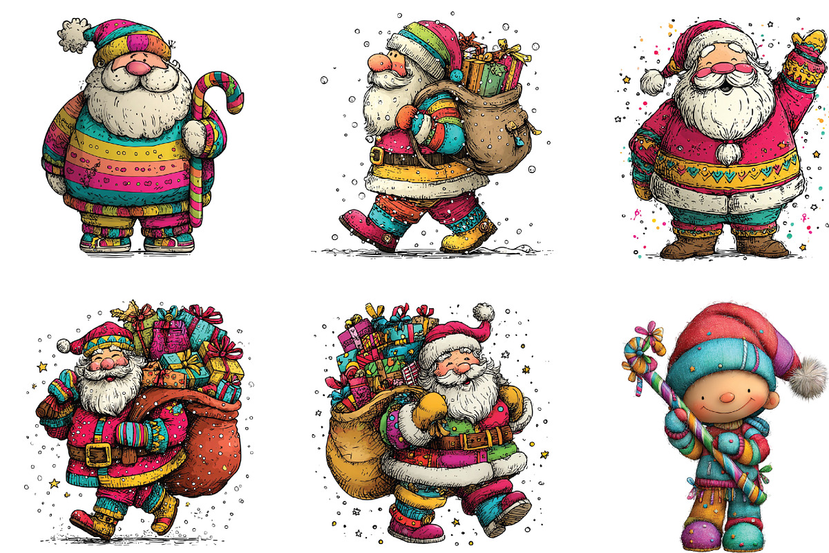 Santa Christmas Clipart, an Illustration by CraftArtStudio (Photo 4 of 6)