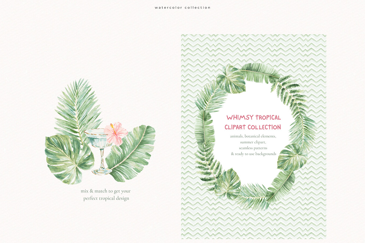 Whimsy Tropical Clipart Collection, an Animal Illustration by PeDe Designs (Photo 6 of 11)