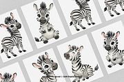 15 Bundle Watercolor Cute Zebra Wild, an Animal Illustration by Morspective (Thumbnail 3 of 8)
