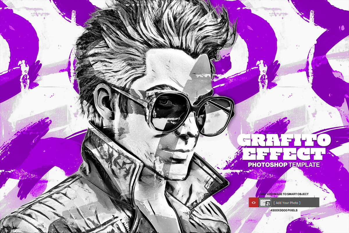 Grafito Effect Photoshop Template, an Action Add-On by iHemalaya (Photo 1 of 3)