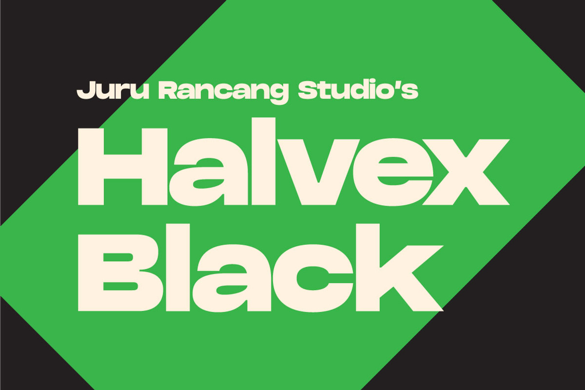 Halvex Black – Bold Geometric Sans, a Sans Serif Font by Juru Rancang Studio (Photo 1 of 8)