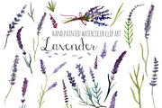 Lavender watercolor clip art, an Illustration by SandraGraphicDesign (Thumbnail 2 of 3)