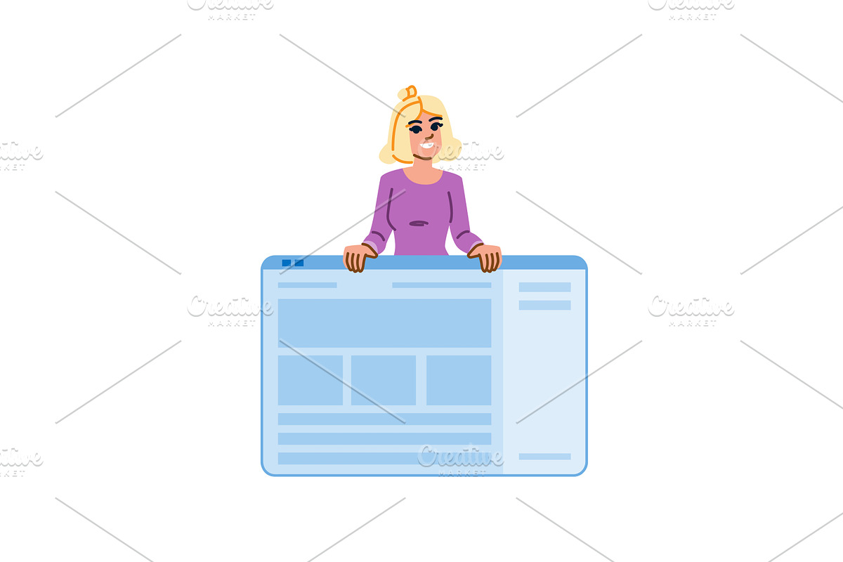 Web designer presenting website, a Technology Illustration by pikepicture