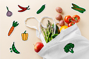 Fruit and Vegetable stickers bundle, a Food Illustration by Olha ZS (Thumbnail 6 of 6)