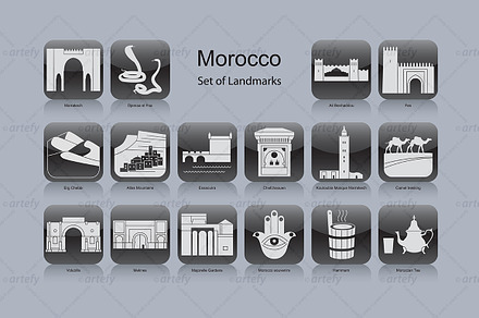 Morocco landmark icons (16x)